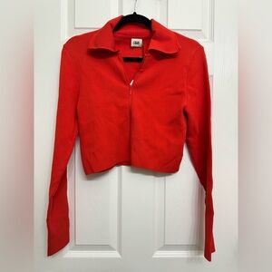 Club Monaco Red Cropped Cardigan